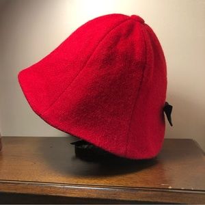 Harris Tweed Rarebird Hand Woven Red Cloche